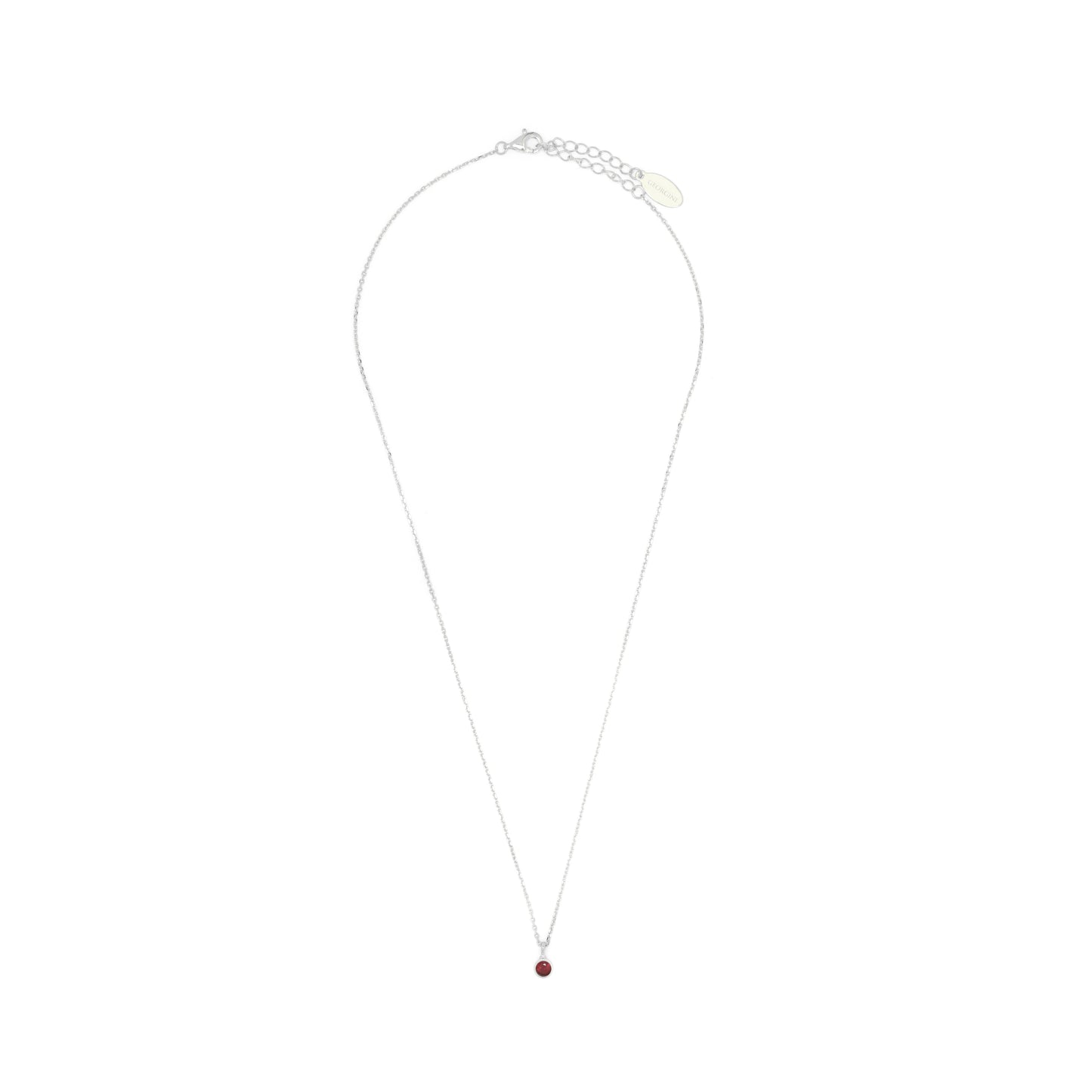 NATURAL RUBY AND DIAMOND JULY PENDANT SILVER