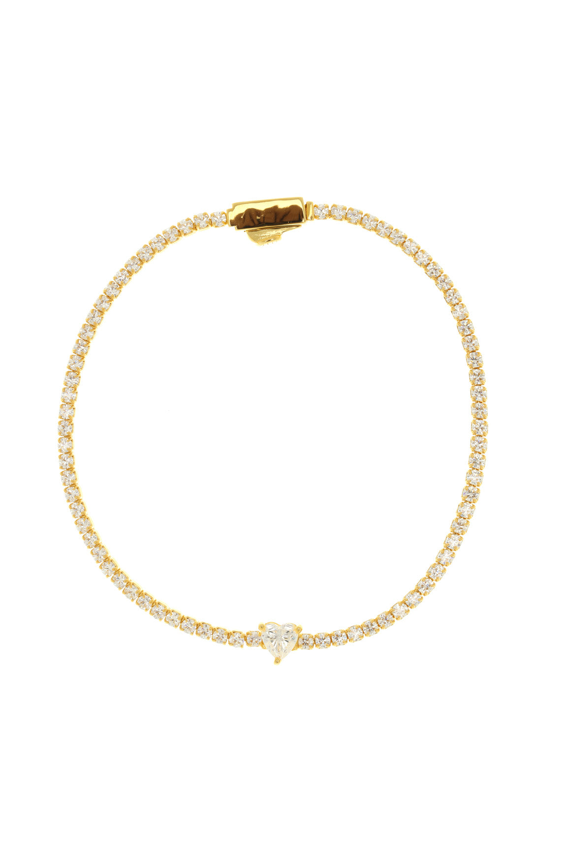 SWEETHEART TENNIS BRACELET GOLD 18CM