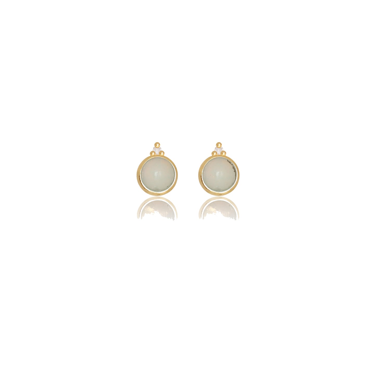 NATURAL OPAL AND TWO NATURAL DIAMOND OCTOBER EARRINGS GOLD