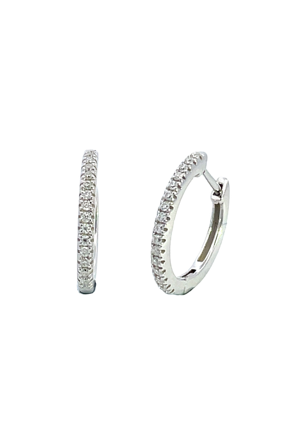 HOOPS 0.15TCW IN 9CT WHITE GOLD EARRINGS