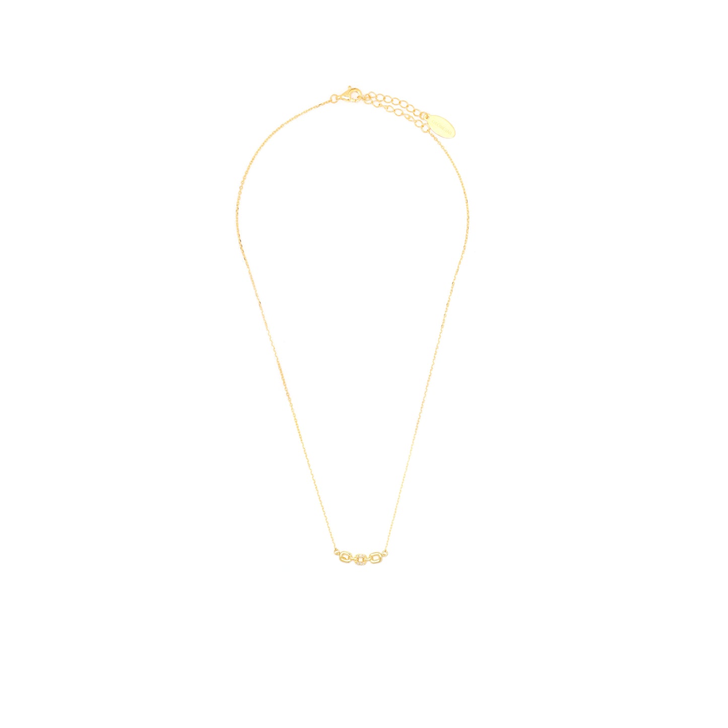 SIX NATURAL DIAMOND LINK PENDANT GOLD