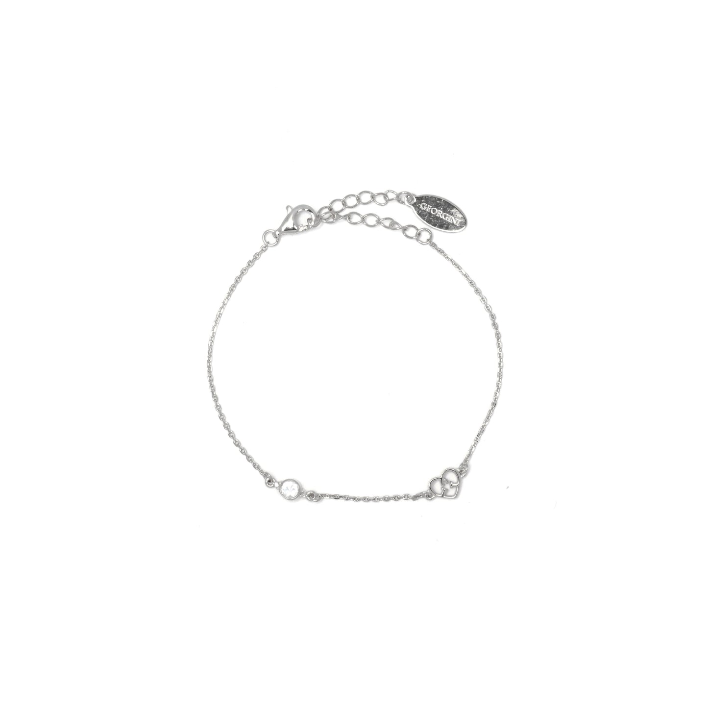 NATURAL TOPAZ AND TWO NATURAL DIAMOND APRIL BRACELET SILVER