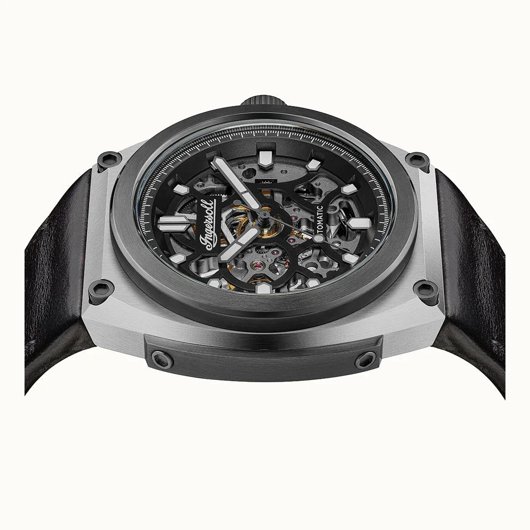 Ingersoll The Motion Automatic Black Leather Watch