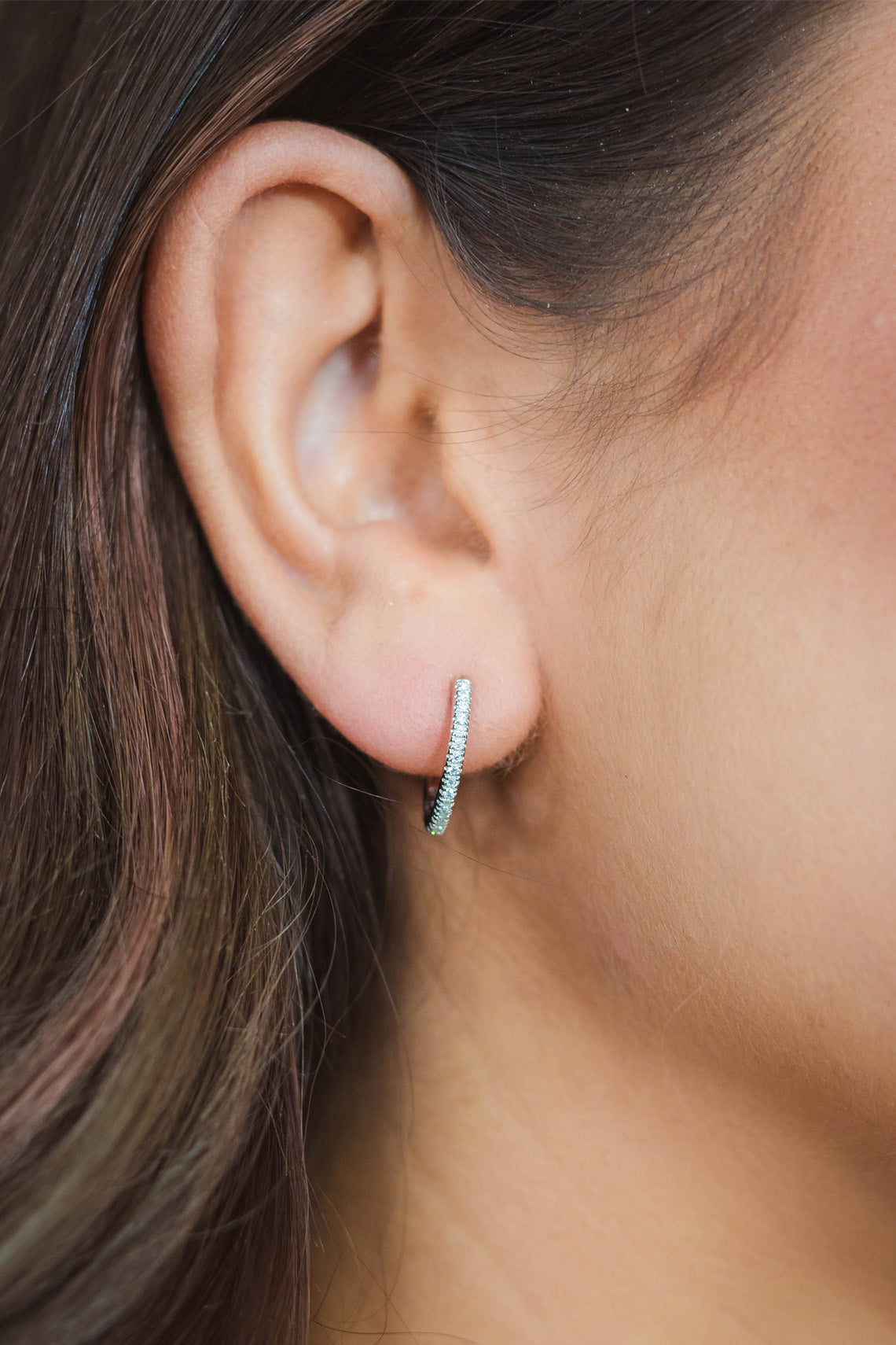 HOOPS 0.15TCW IN 9CT WHITE GOLD EARRINGS
