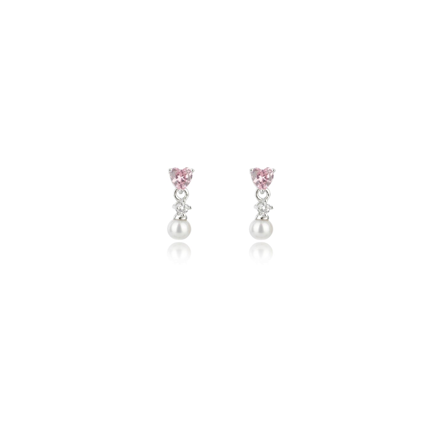 SWEETHEART MINI HEART FRESHWATER PEARL DROPLET SILVER