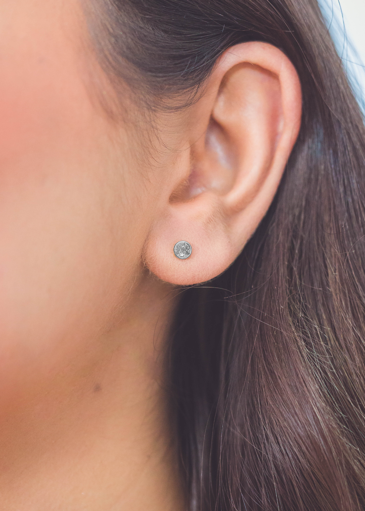 FOURTEEN NATURAL DIAMOND DOTTI EARRINGS SILVER