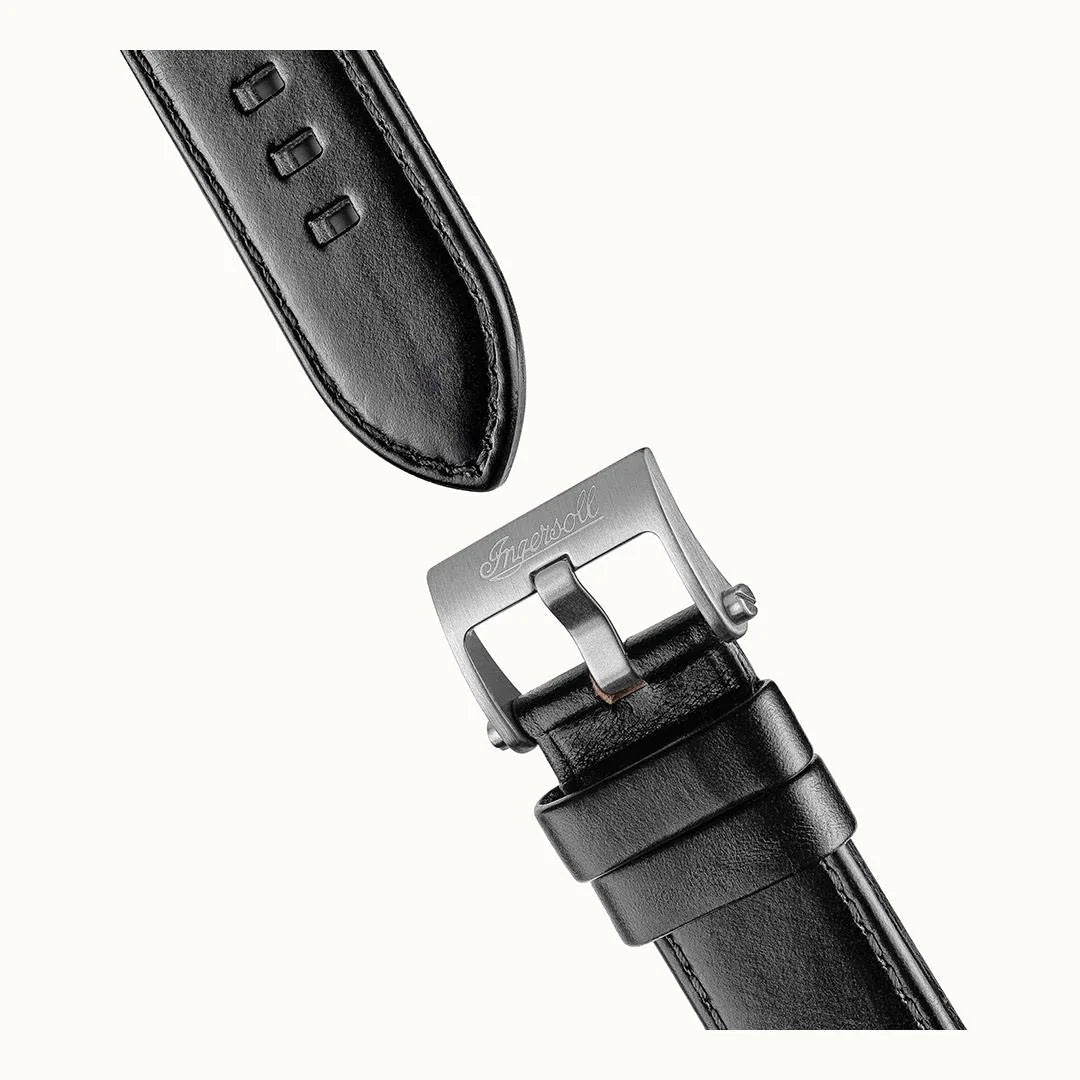 Ingersoll The Motion Automatic Black Leather Watch