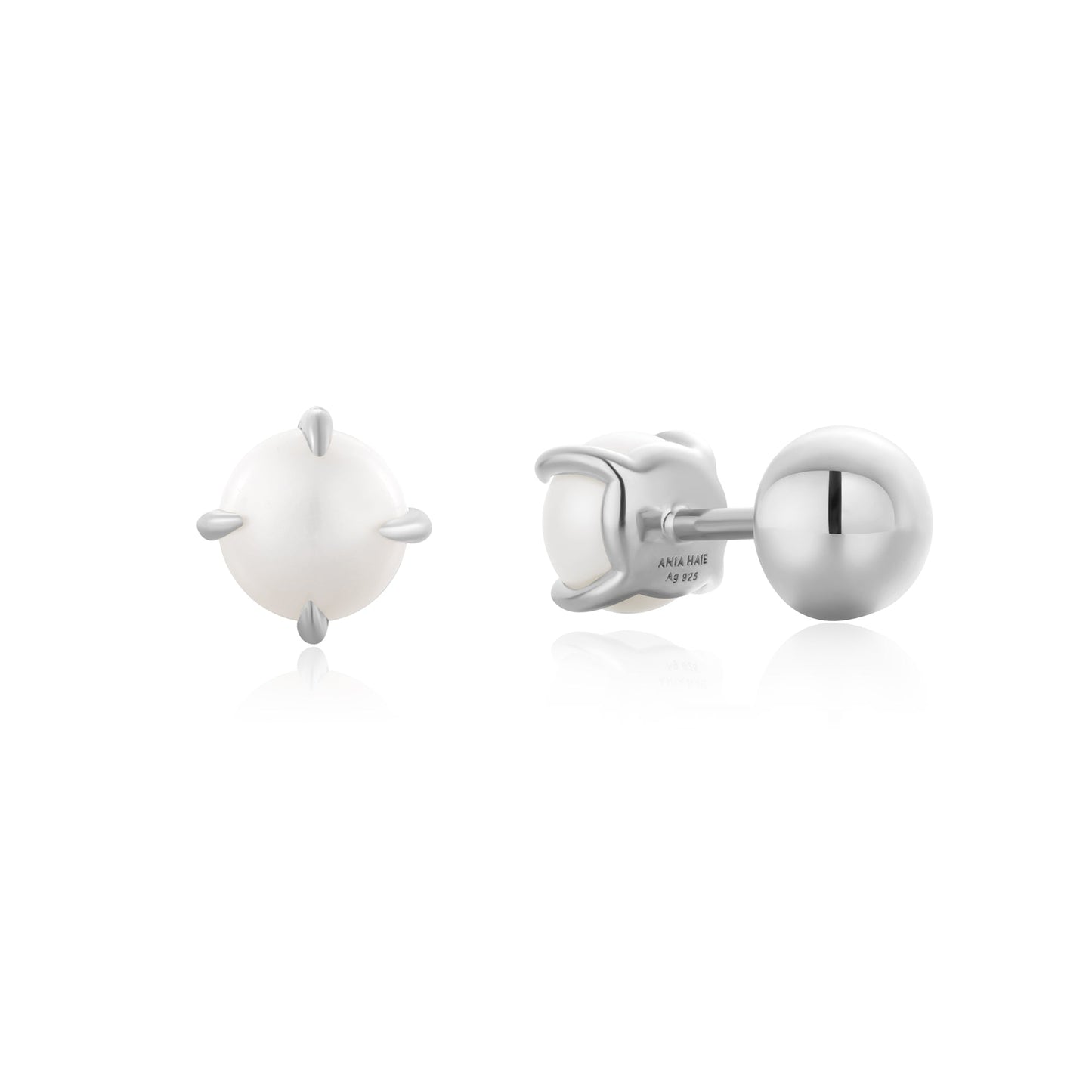 Ania Haie Silver Pearl Barbell Earrings