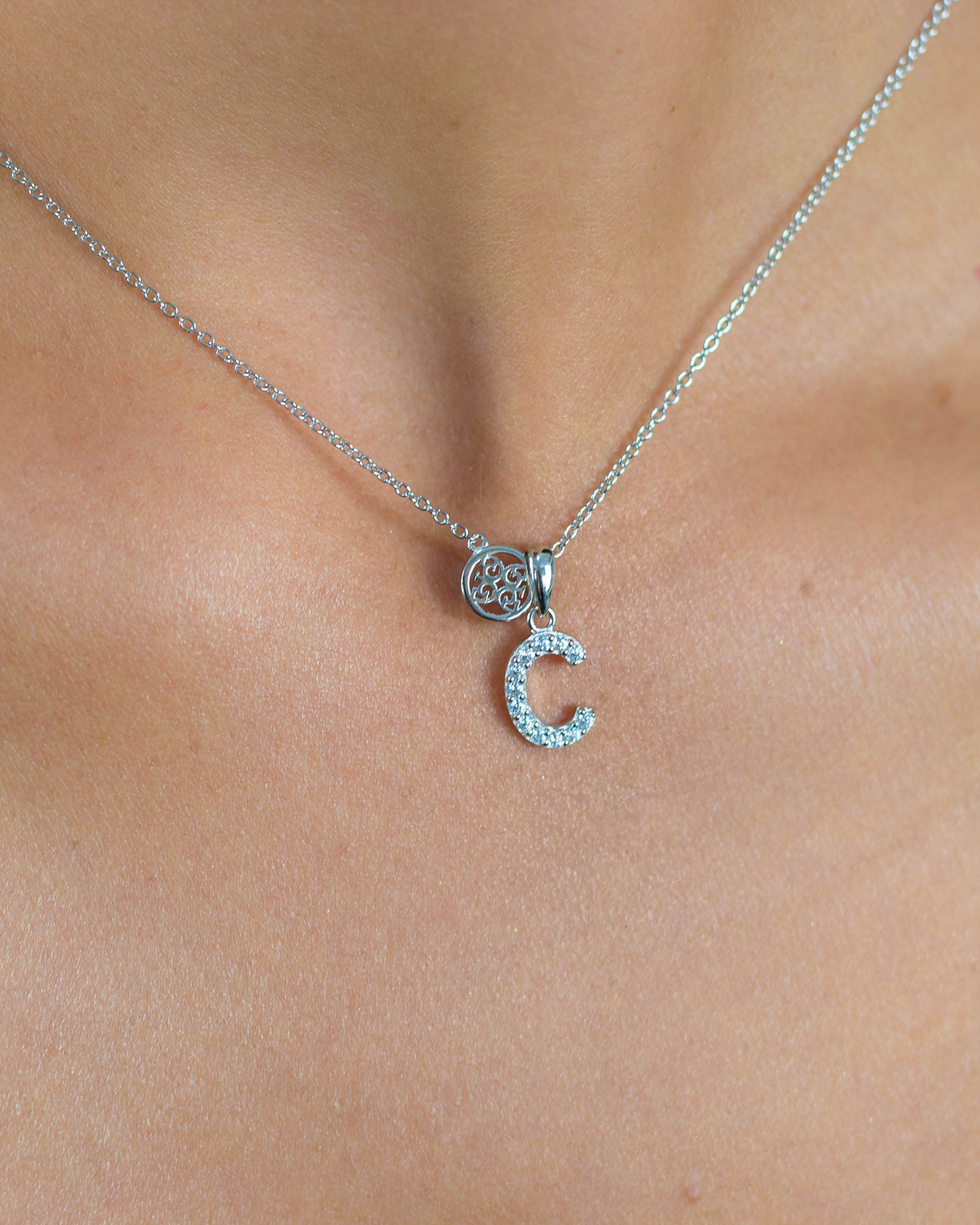 LUXURY LETTERS C INITIAL PENDANT SILVER