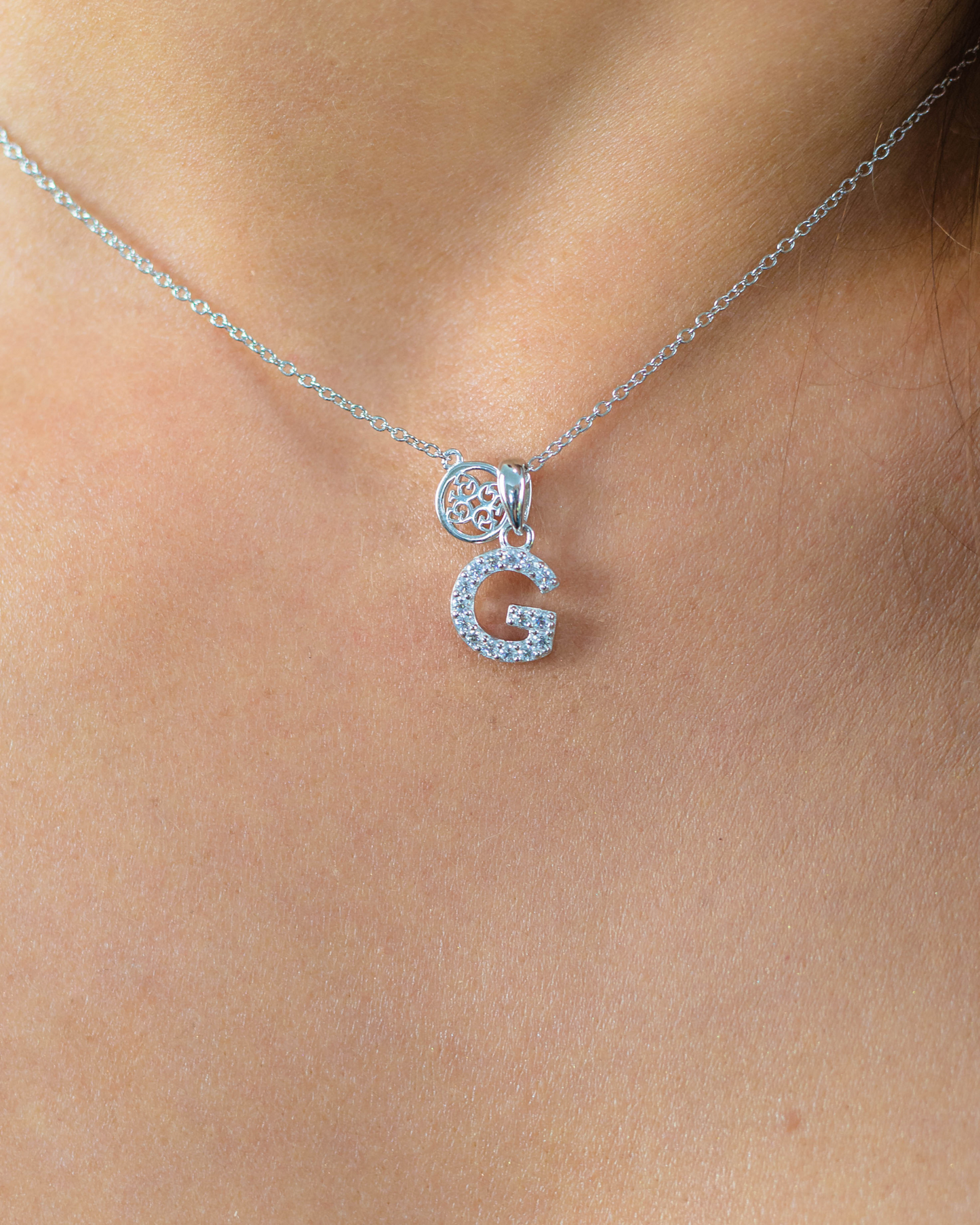 LUXURY LETTERS G INITIAL PENDANT SILVER