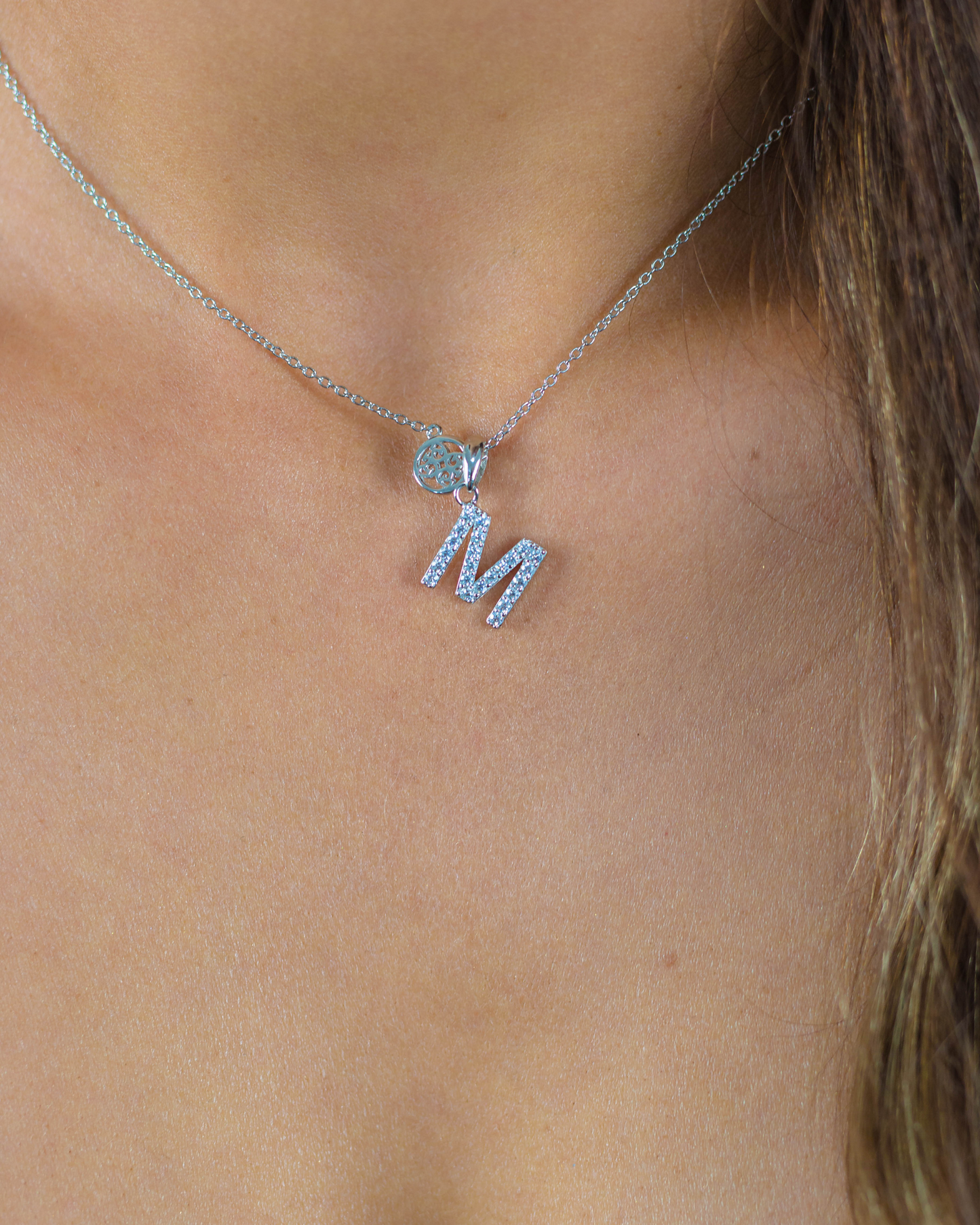 LUXURY LETTERS M INITIAL PENDANT SILVER