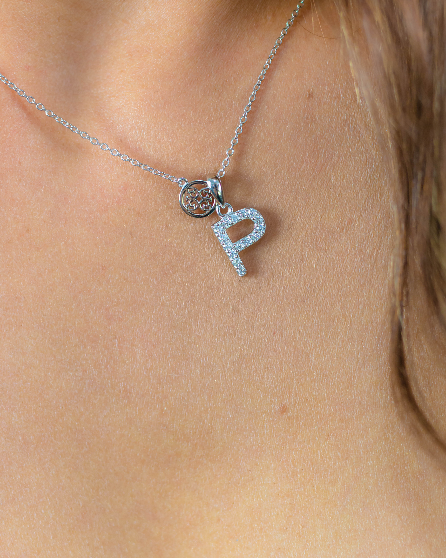 LUXURY LETTERS P INITIAL PENDANT SILVER
