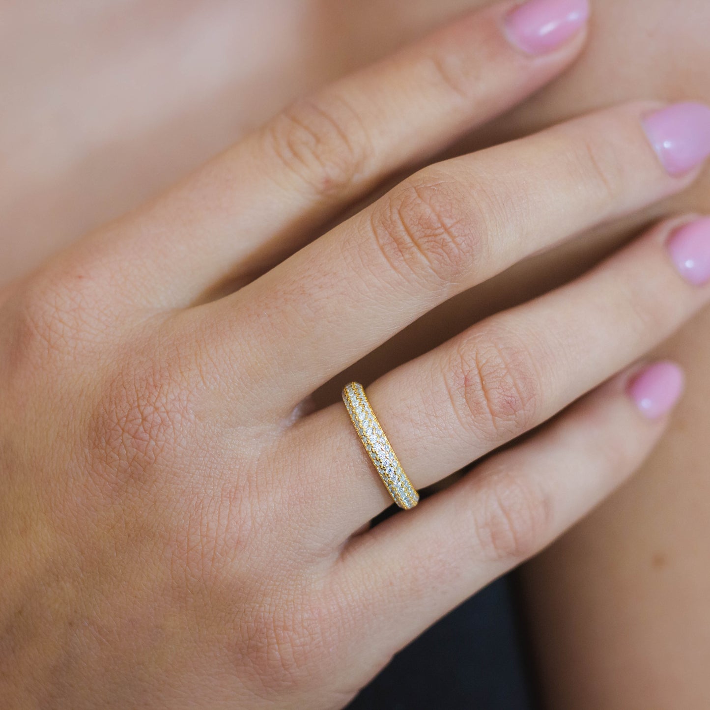 GODDESS PAVE RING GOLD