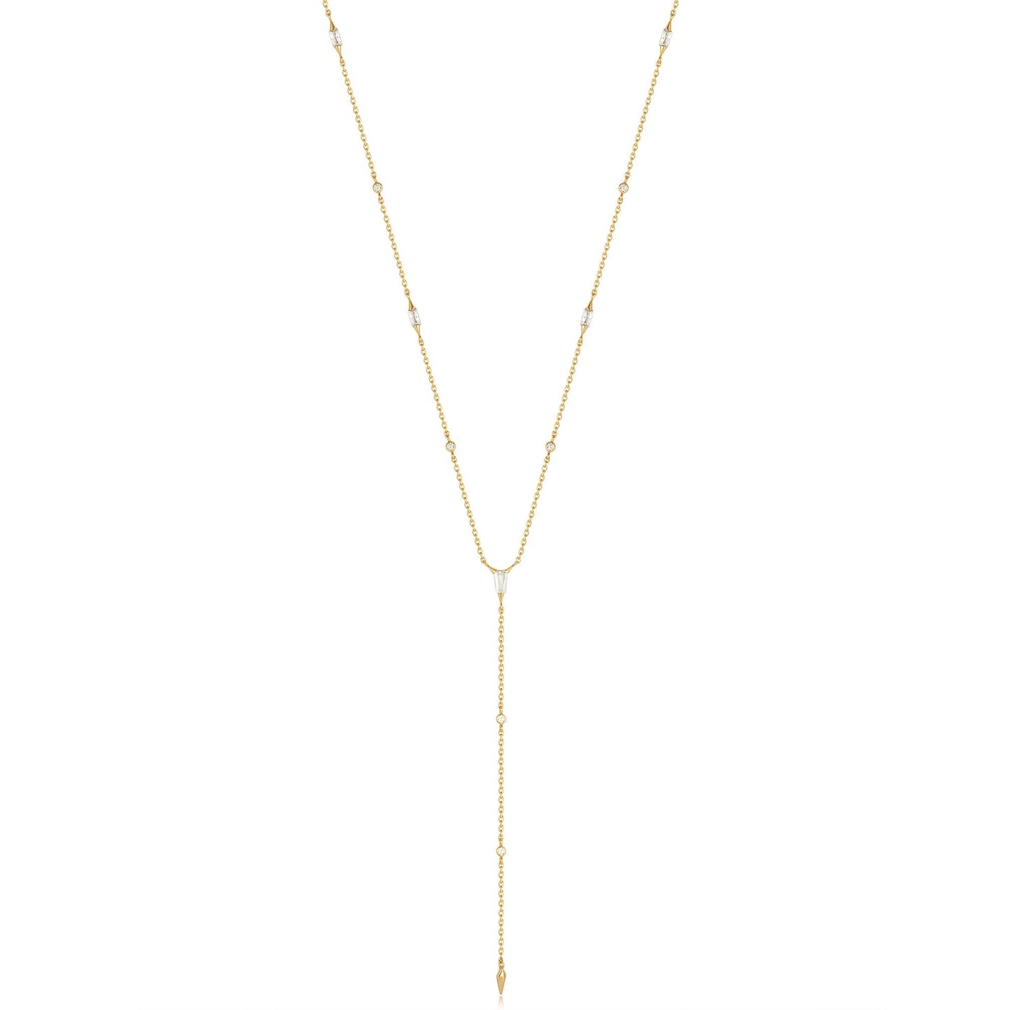 Ania Haie Gold Sparkle Point Y Necklace