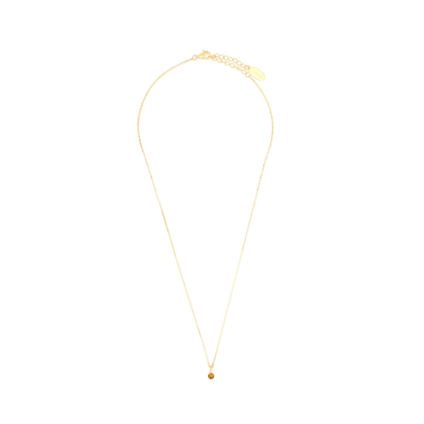 NATURAL CITRINE AND DIAMOND NOVEMBER PENDANT GOLD