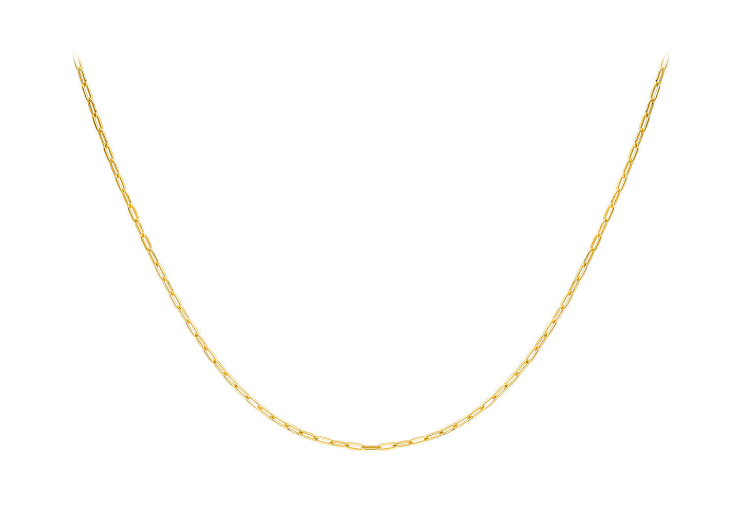 9K Yellow Gold Paper Chain Necklace 50 cm