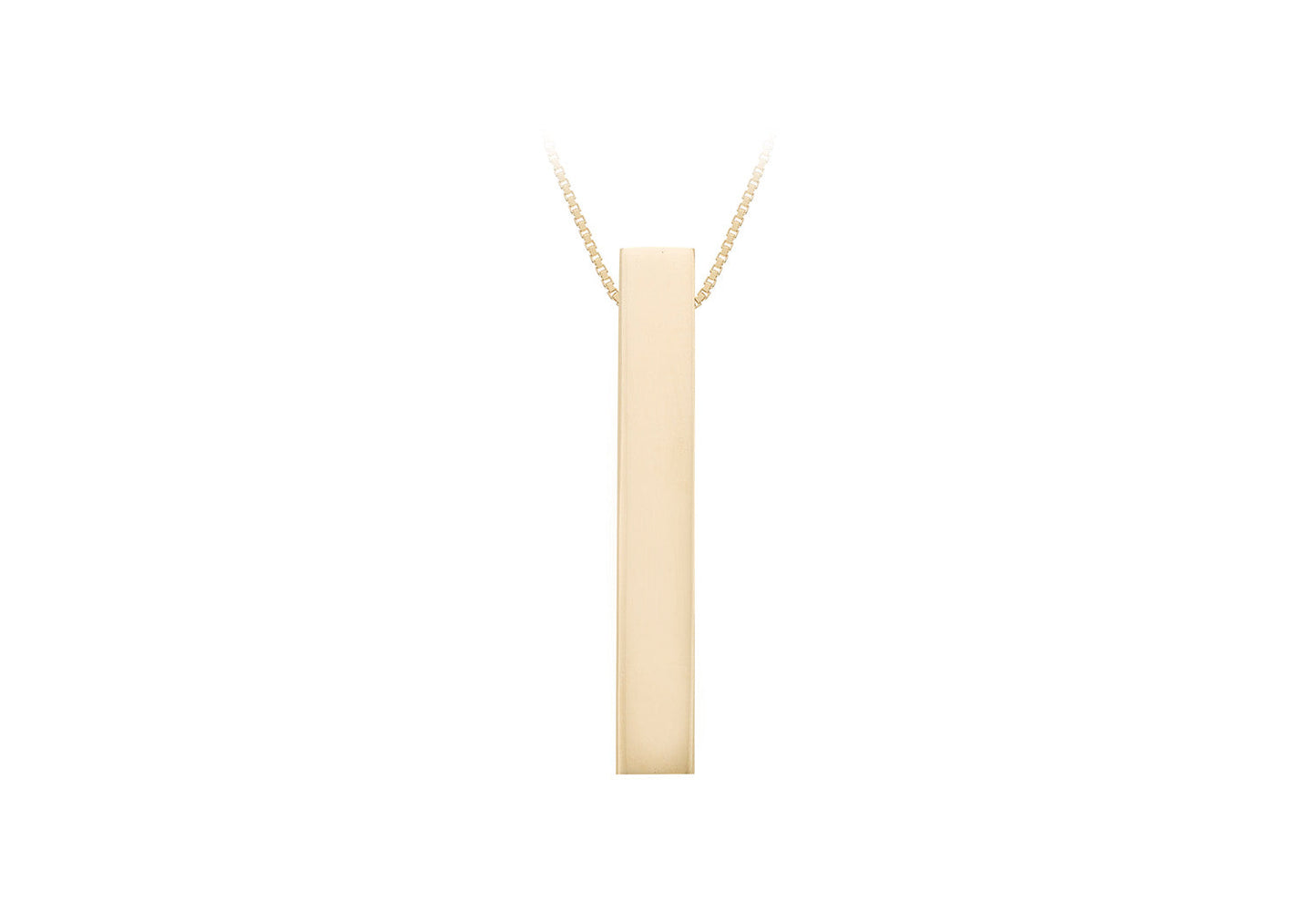 9K Yellow Gold Vertical Rectangle Bar Necklace 40-50cm