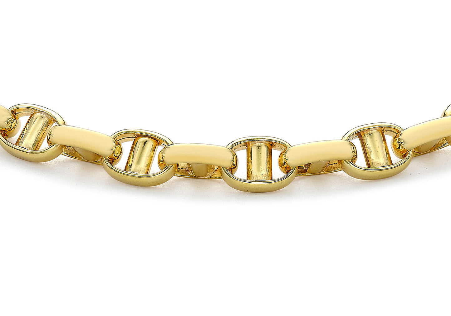 9K Yellow Gold Hollow Rambo Bracelet 19 cm