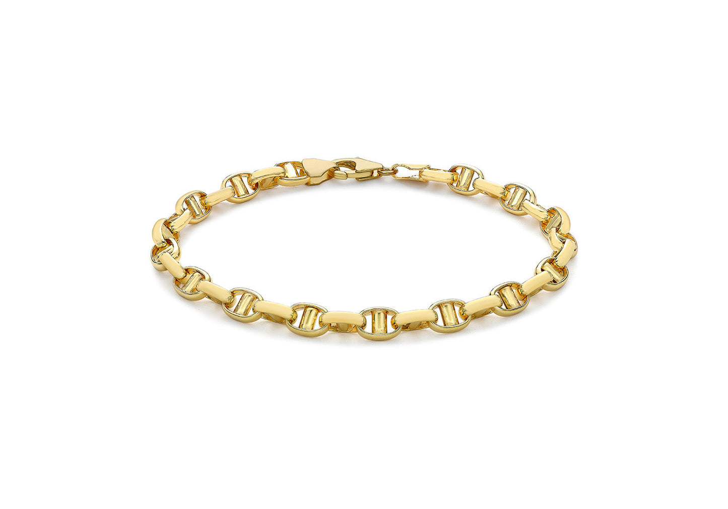 9K Yellow Gold Hollow Rambo Bracelet 19 cm