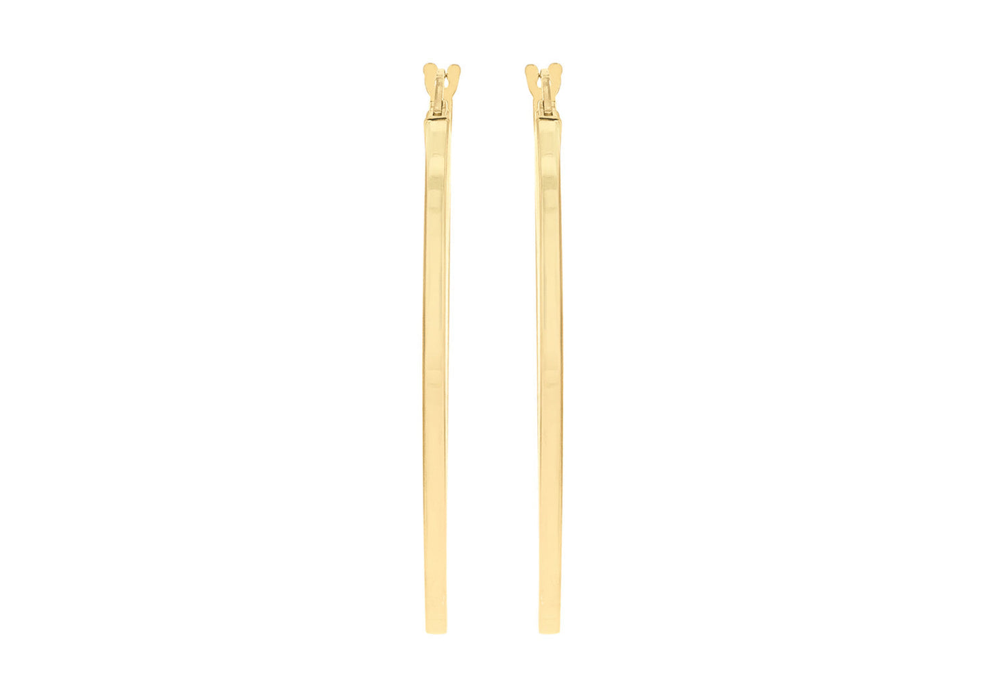 9K Yellow Gold Flat Oval Hoops