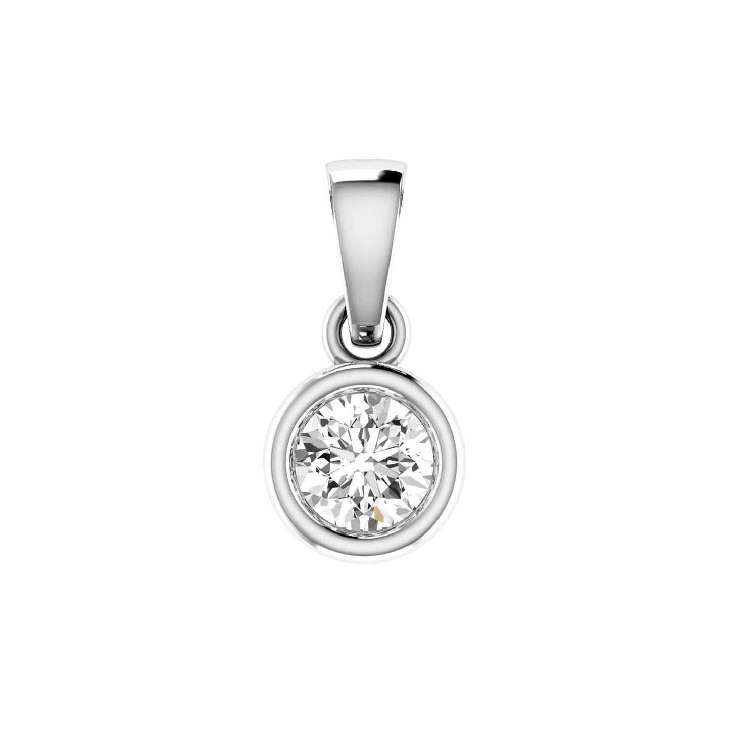 Diamond Solitaire Pendant with 0.50ct Diamonds in 18K White Gold - 18WBP50