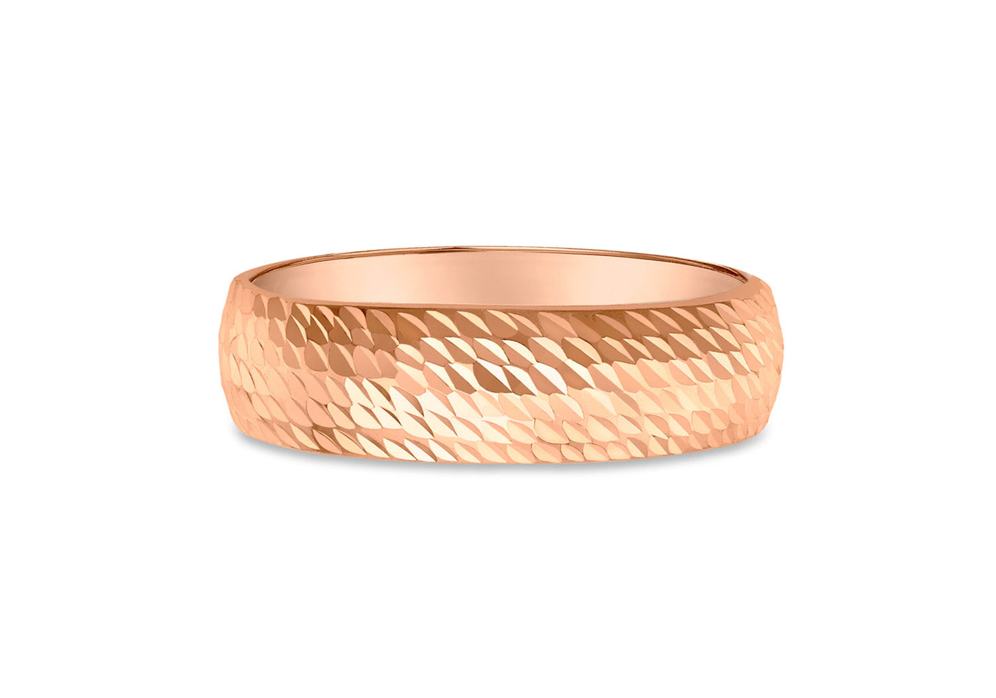 9K Rose Gold 5 mm Diamond-Cut Ring