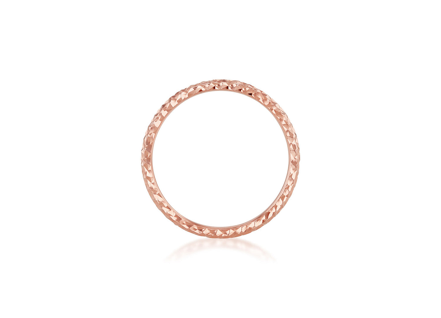 9K Rose Gold Solid Diamond-Cut Stacker Ring