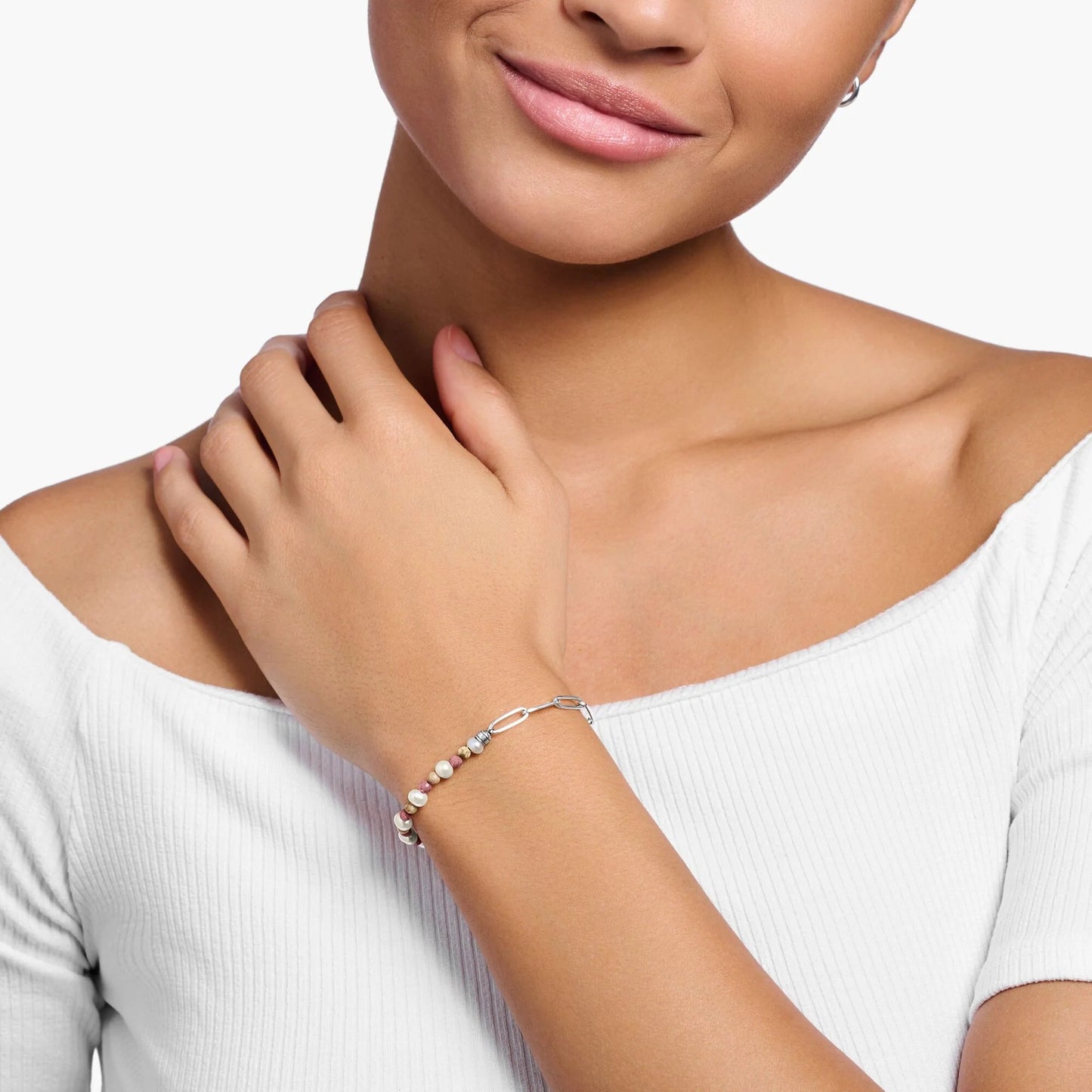 THOMAS SABO Chain Mixed Jasper Bead Bracelet