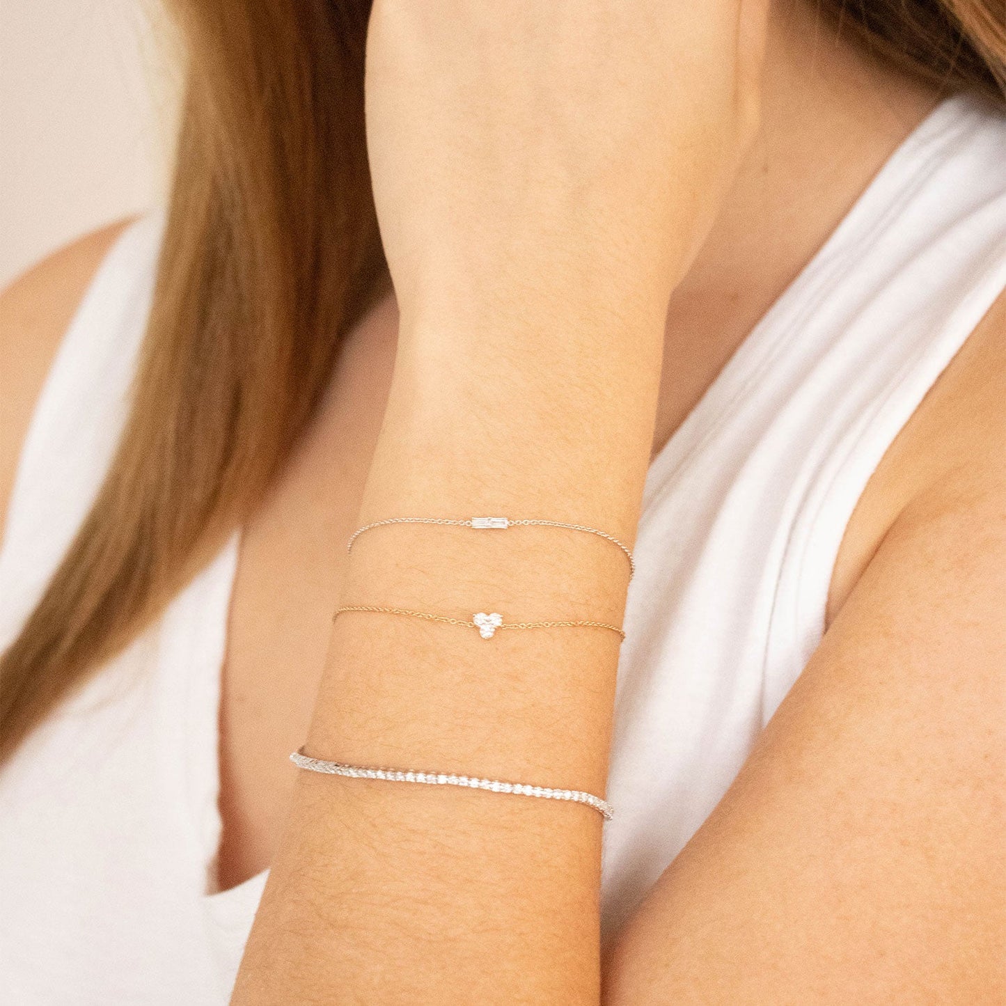 Bracelet with 1.46ct Diamonds in 9K White Gold 18.5cm