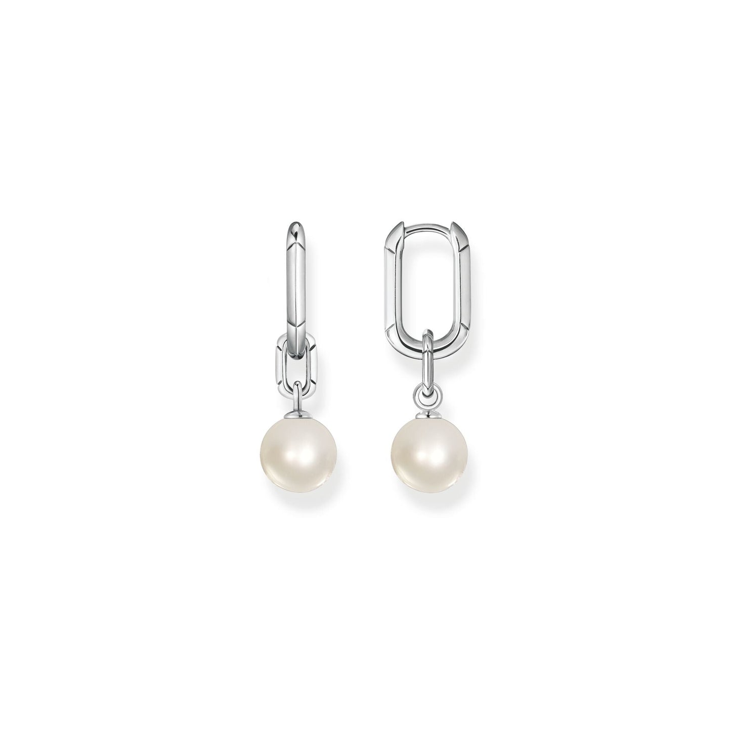Thomas Sabo Hoop earrings links and pearls silver