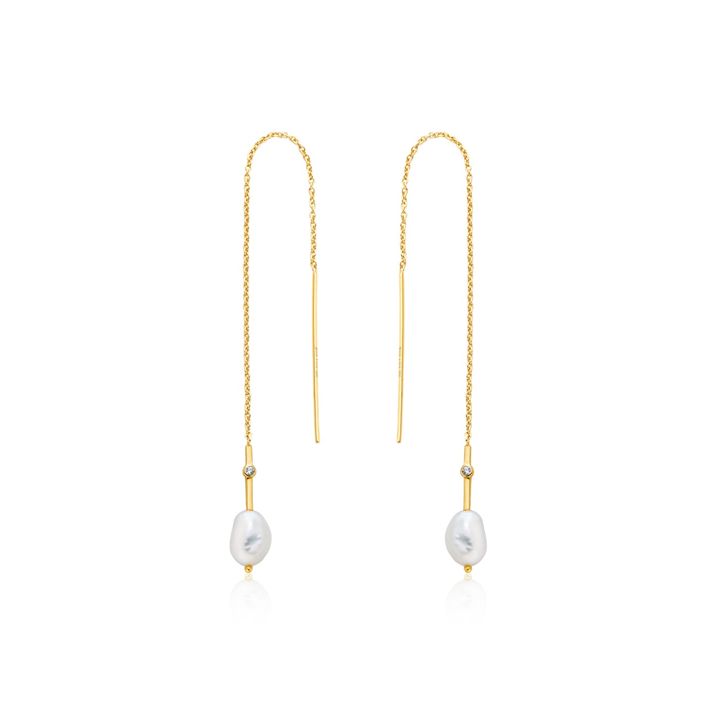 Ania Haie Pearl Threader Earrings Gold