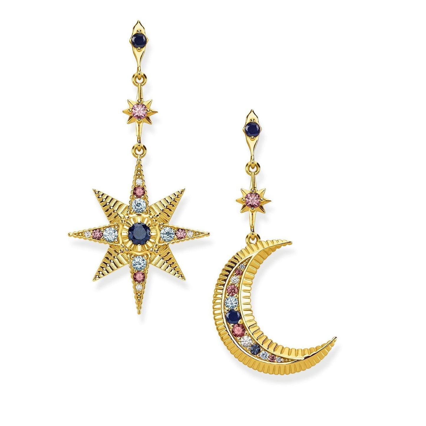Thomas Sabo Royalty Star & Moon Earrings - Gold