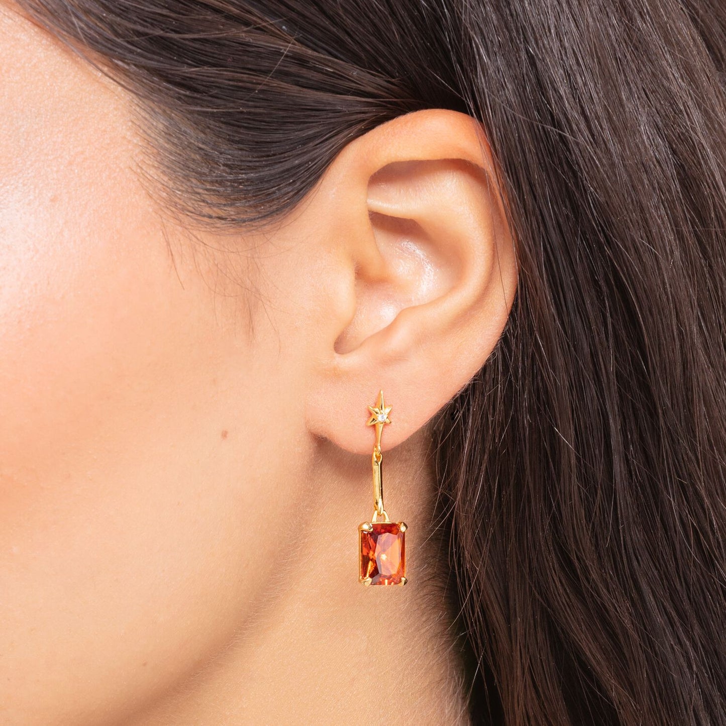 Thomas Sabo Earrings Orange Stone