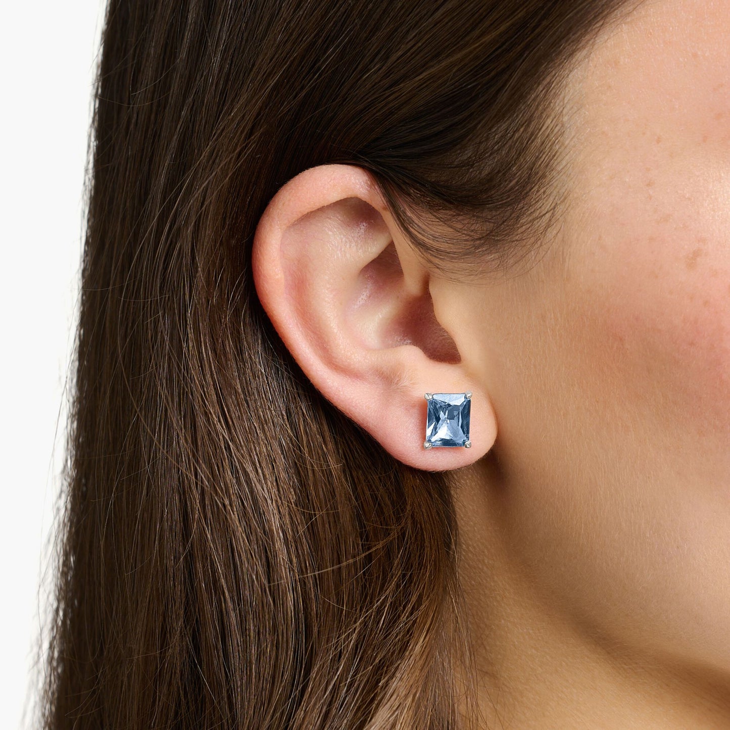 THOMAS SABO Ear studs blue stone silver