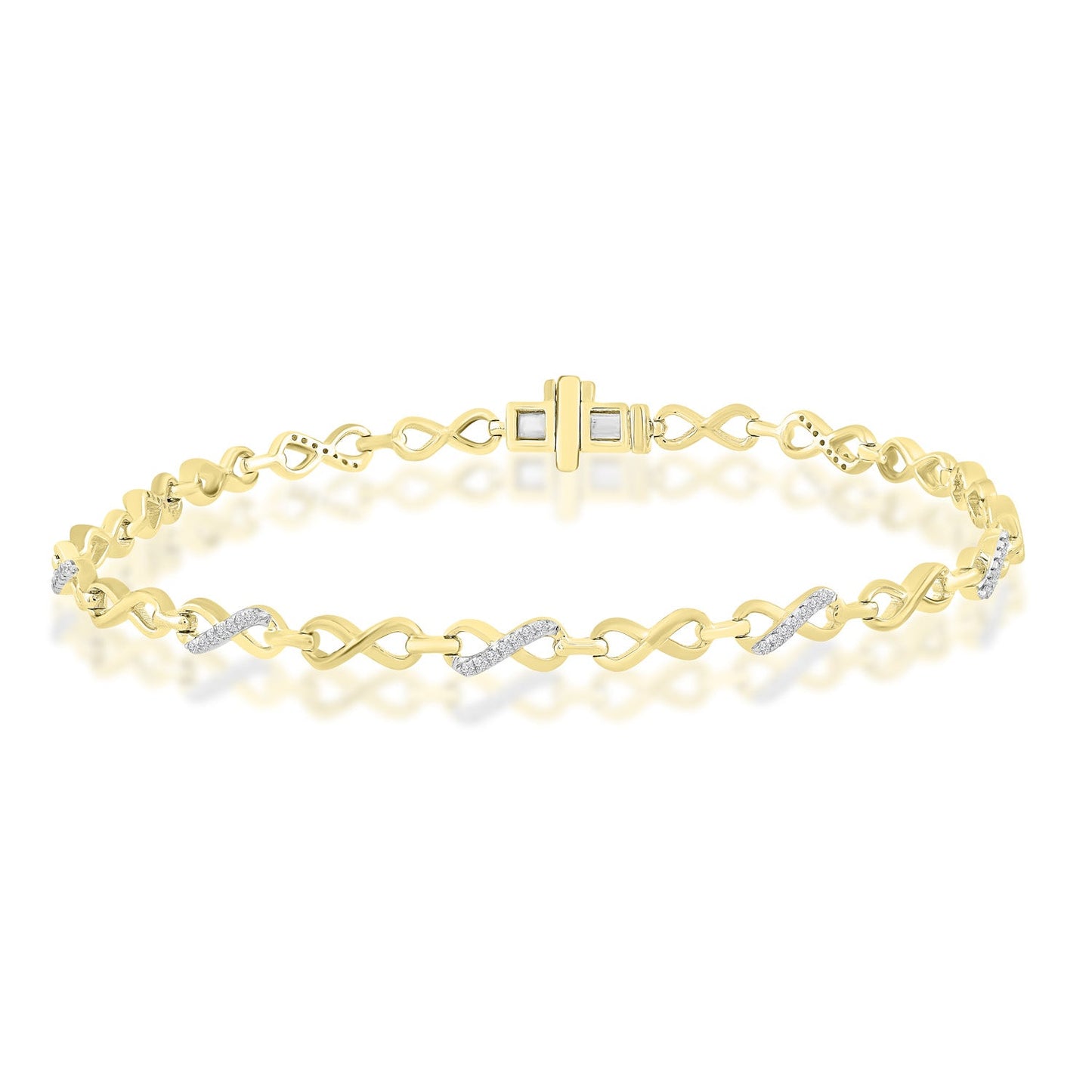 Bracelet with 0.20ct Diamonds in 9K Yellow Gold