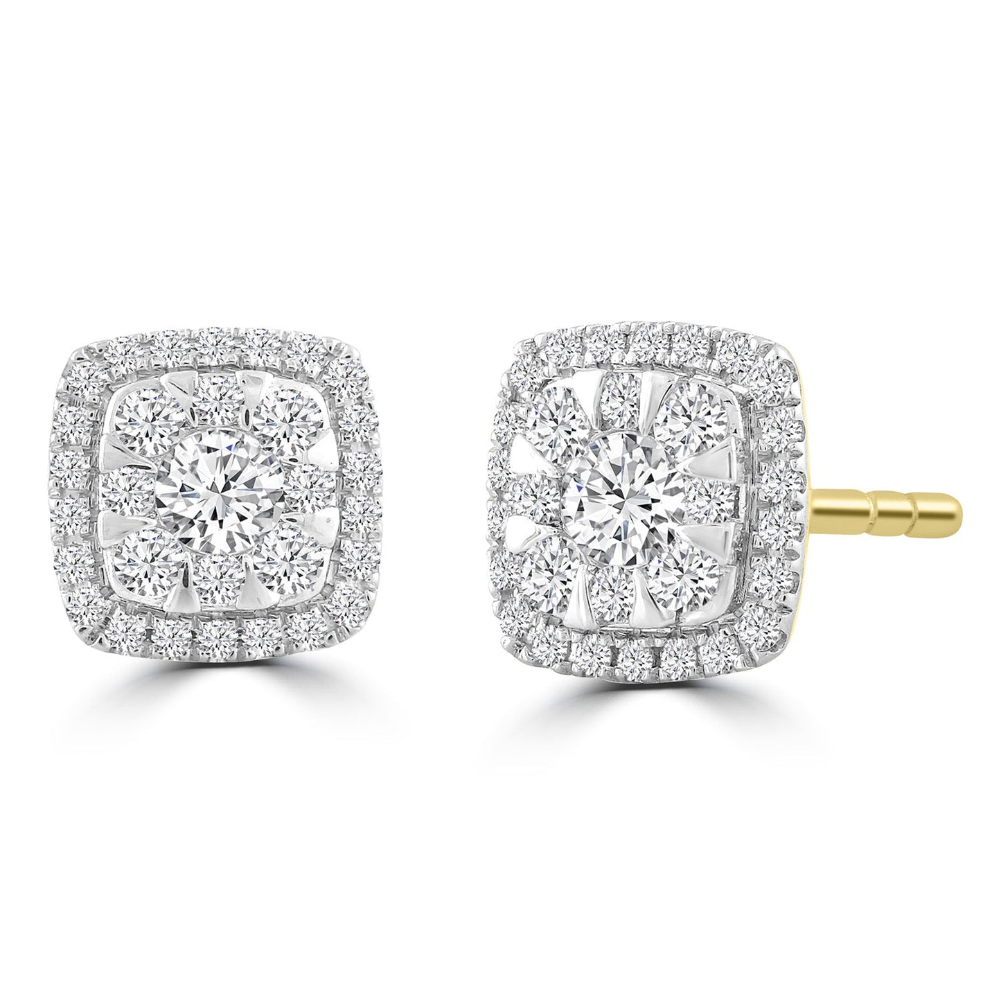 Cluster Stud Earrings with 0.33ct Diamond in 9K Yellow Gold