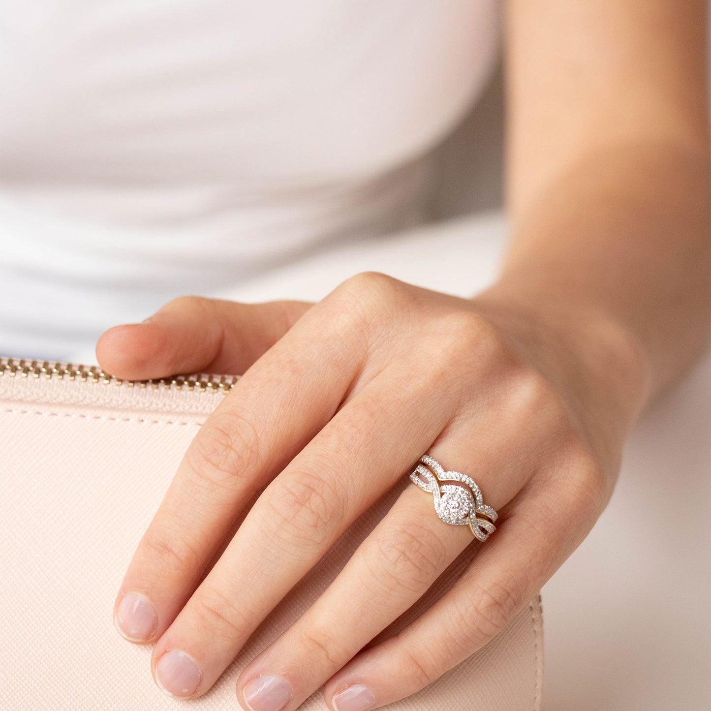Engagment & Wedding Ring Set with 0.50ct Diamonds in 9K Yellow Gold