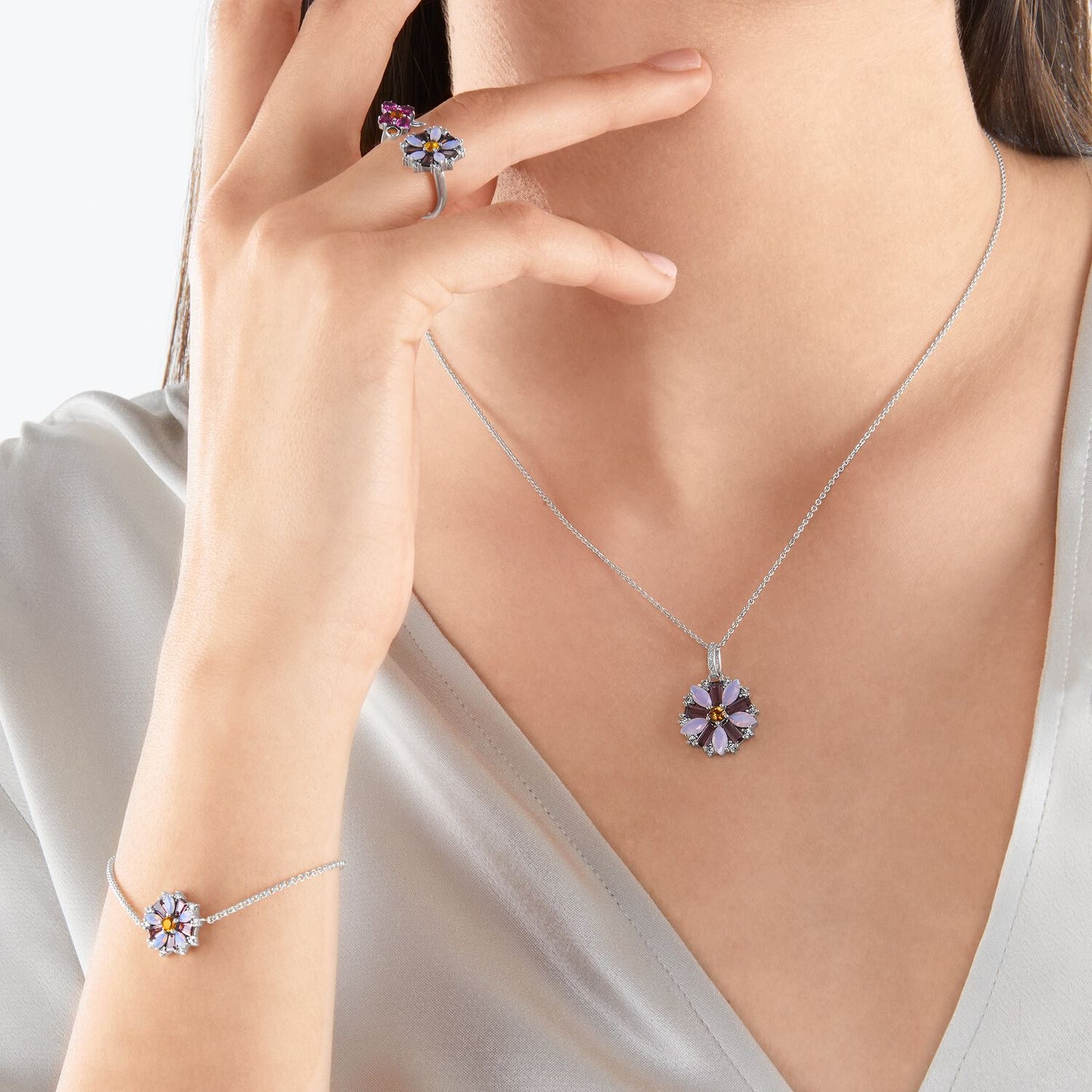 Thomas Sabo Necklace Flower Silver