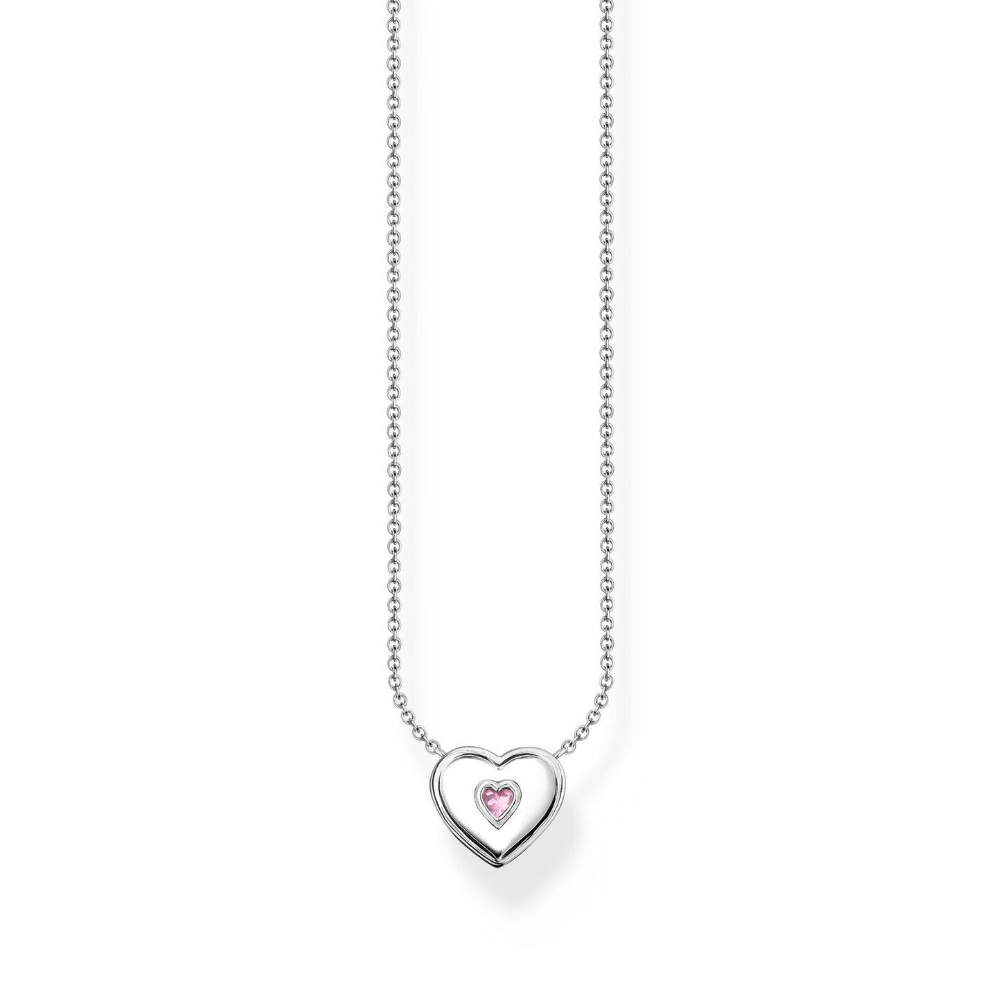 THOMAS SABO Pink Stone Heart Necklace
