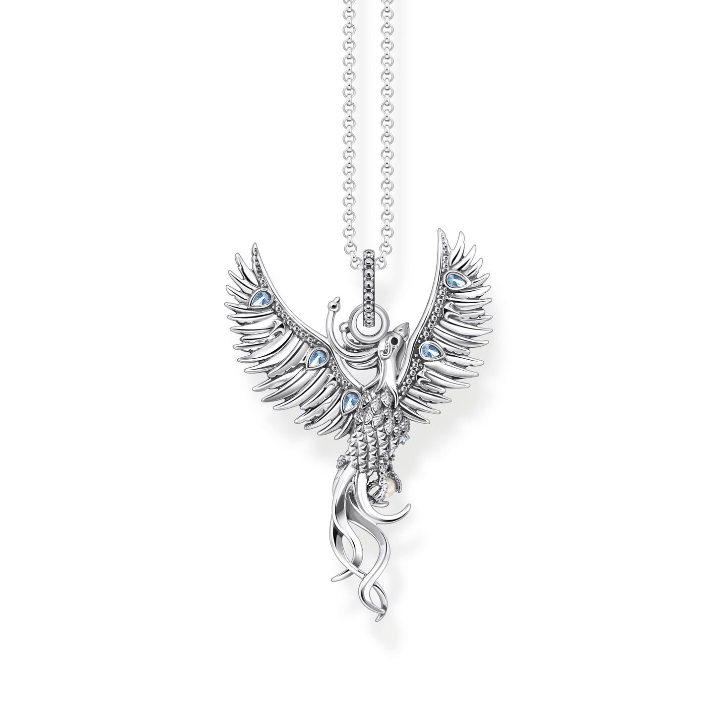 THOMAS SABO Silver Necklace with Phoenix Pendant and Colourful Stones