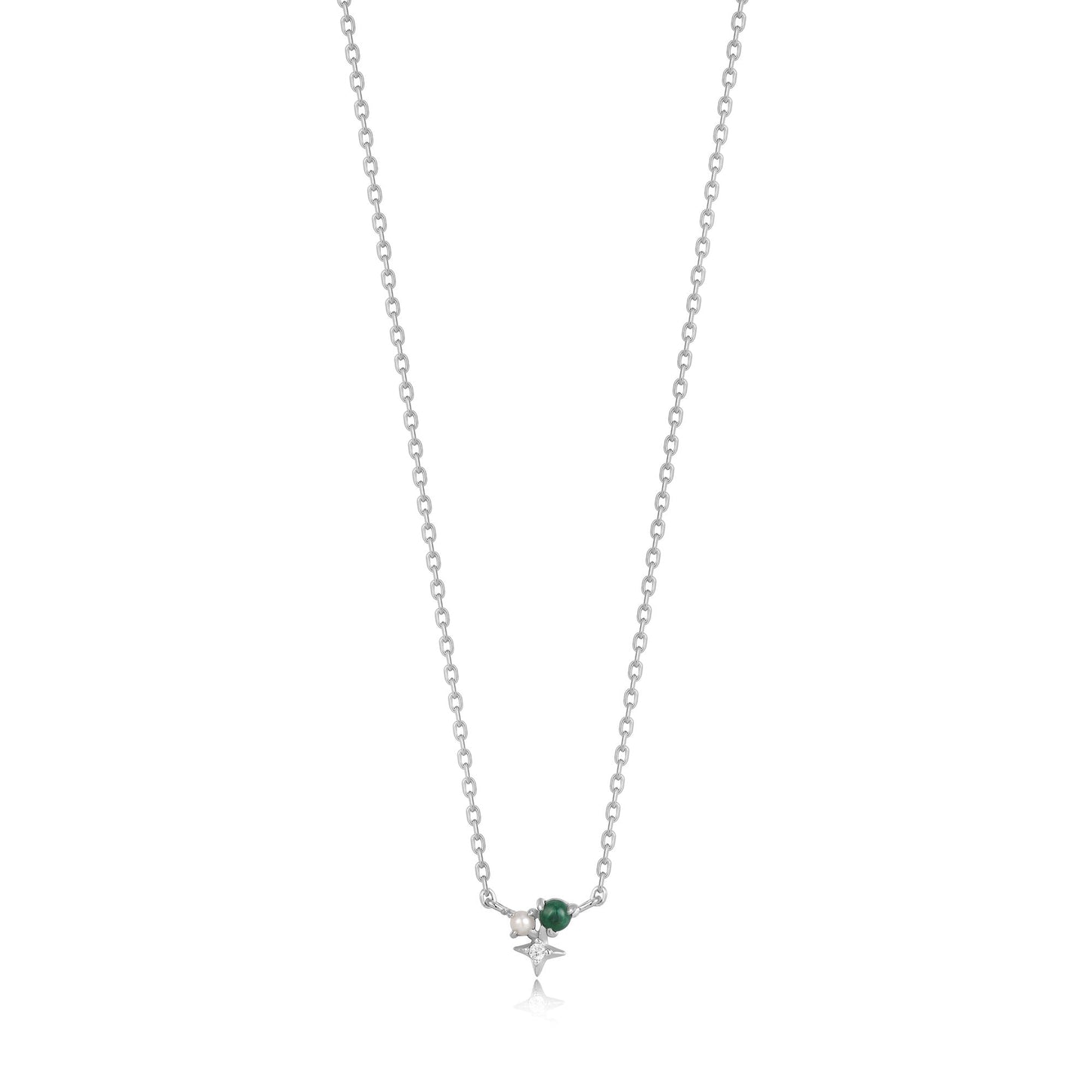 Silver Malachite Star Necklace