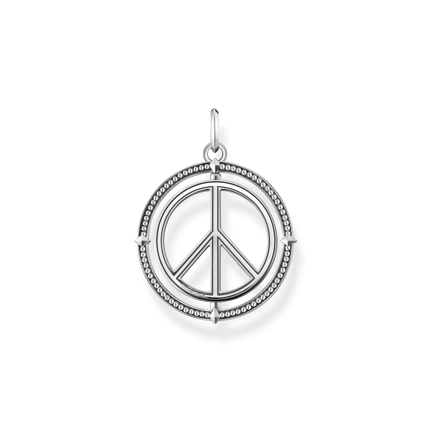 THOMAS SABO Blackened Silver Pendant Peace Sign