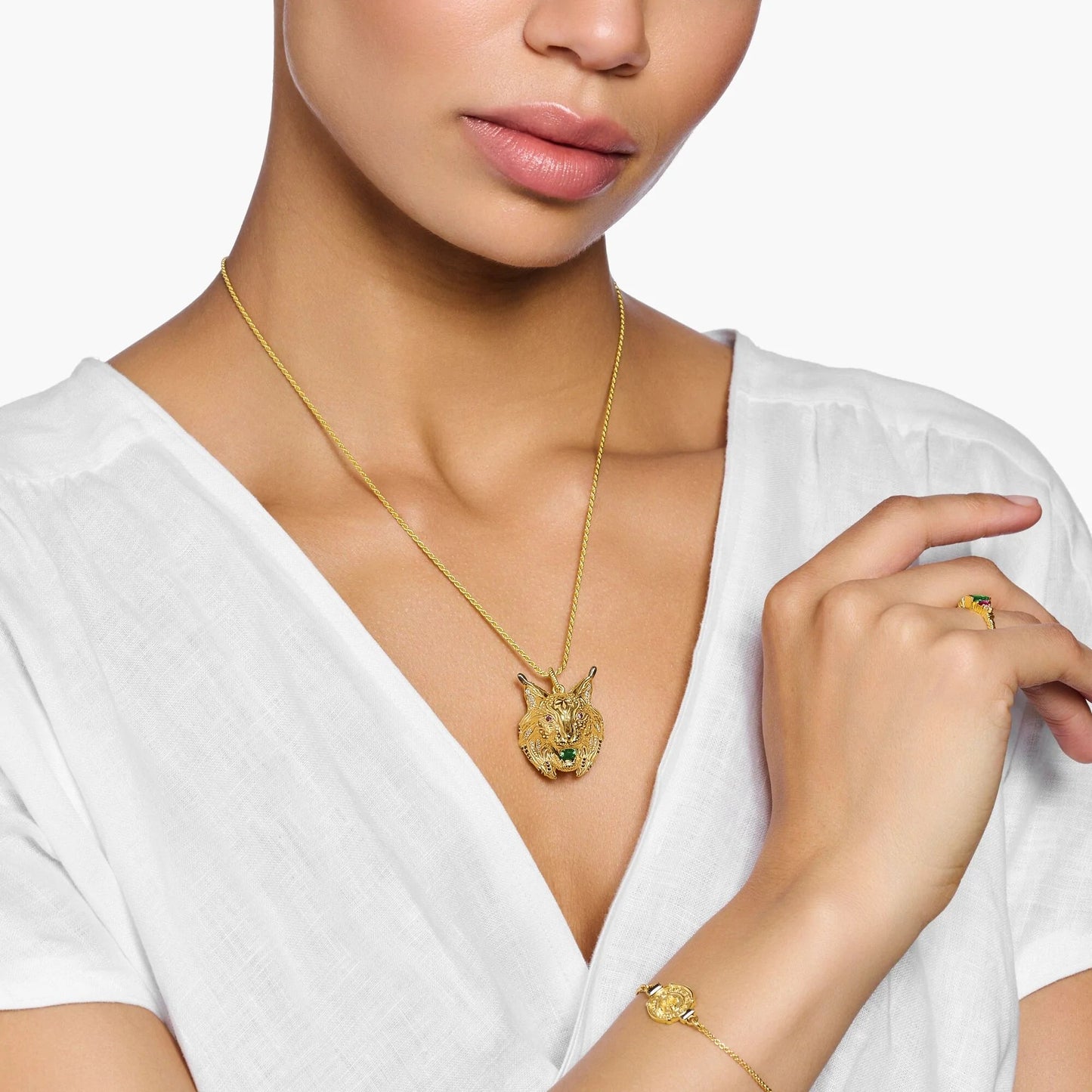 THOMAS SABO Lynx Head Gold Pendant