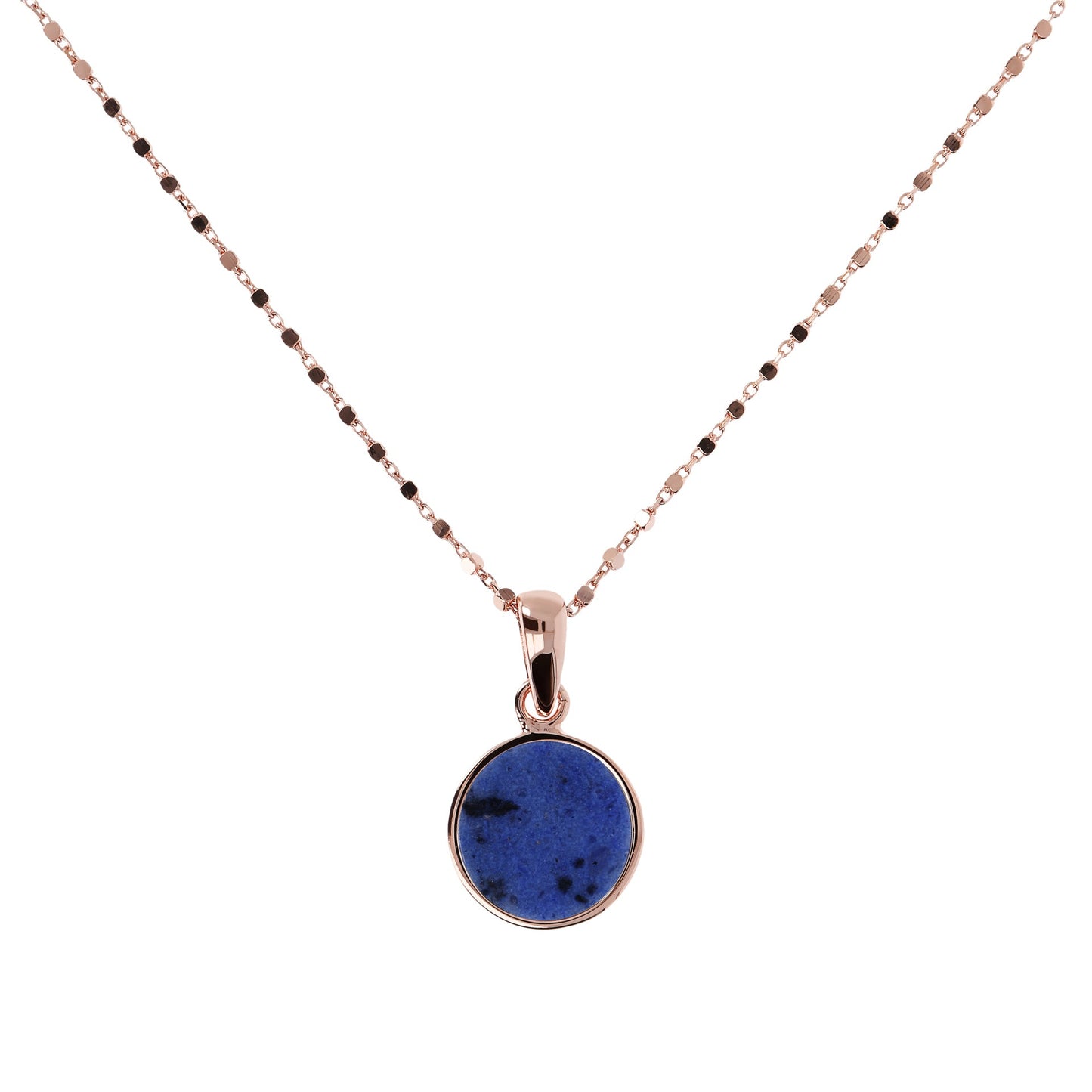 Bronzallure Alba Blue Disc Necklace 47cm