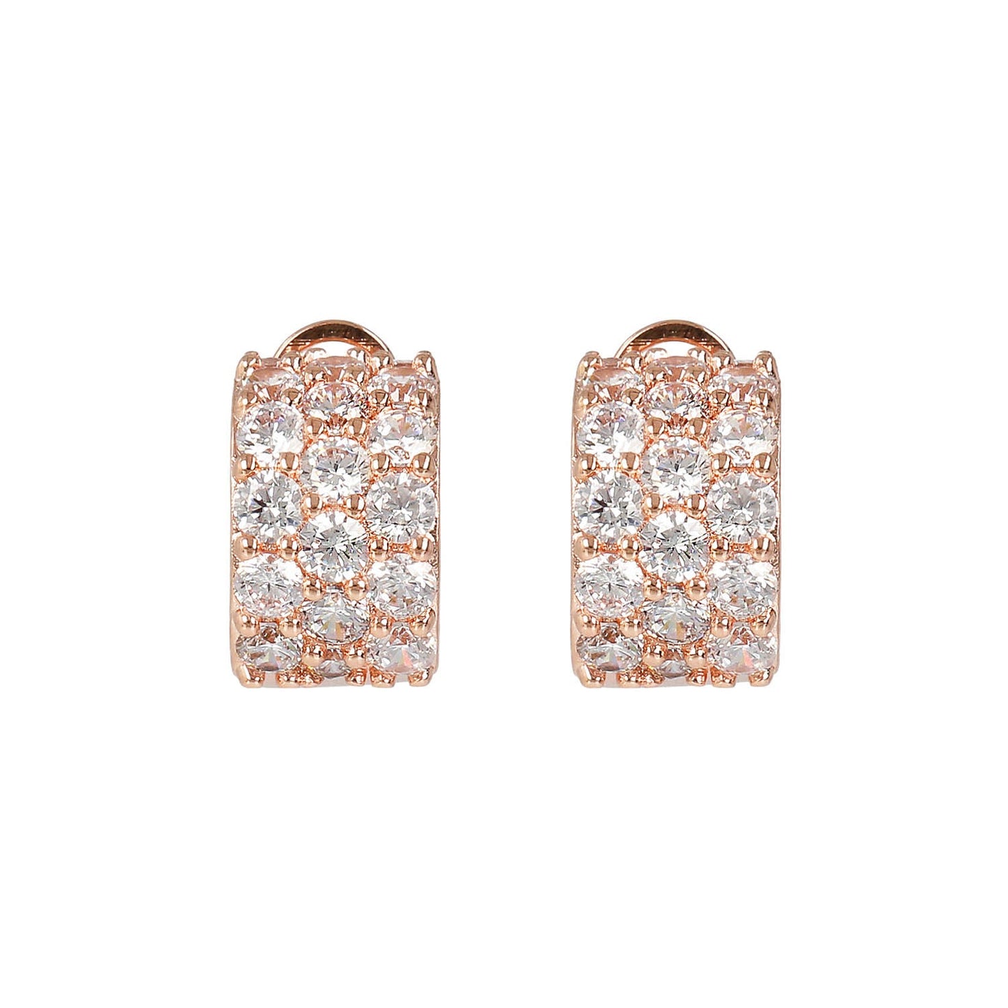 Bronzallure Cubic Zirconia Three Band Earrings