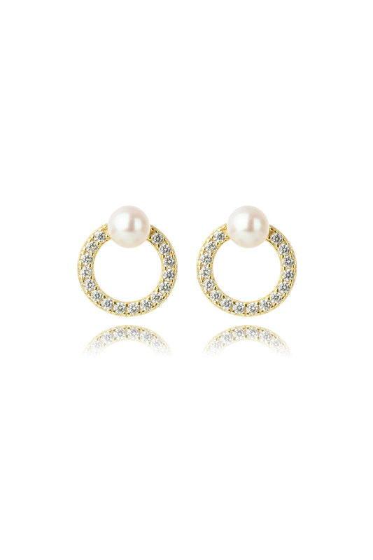 OCEANS BYRON FRESHWATER PEARL EARRINGS GOLD