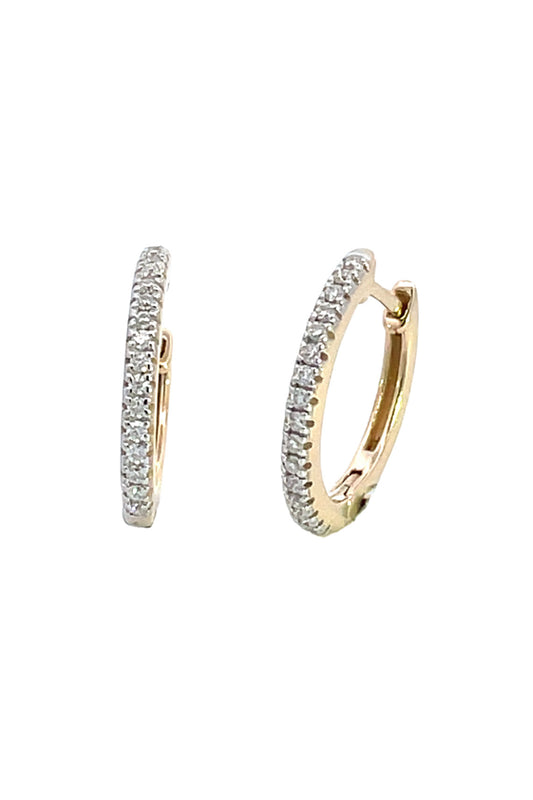 HOOPS 0.15TCW IN 9CT YELLOW GOLD EARRINGS