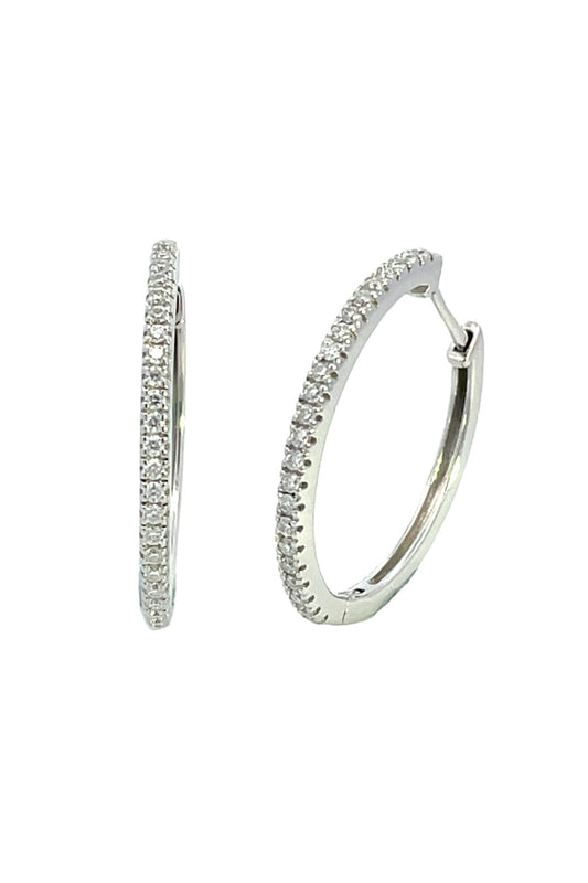 HOOPS 0.35TCW IN 9CT WHITE GOLD EARRINGS