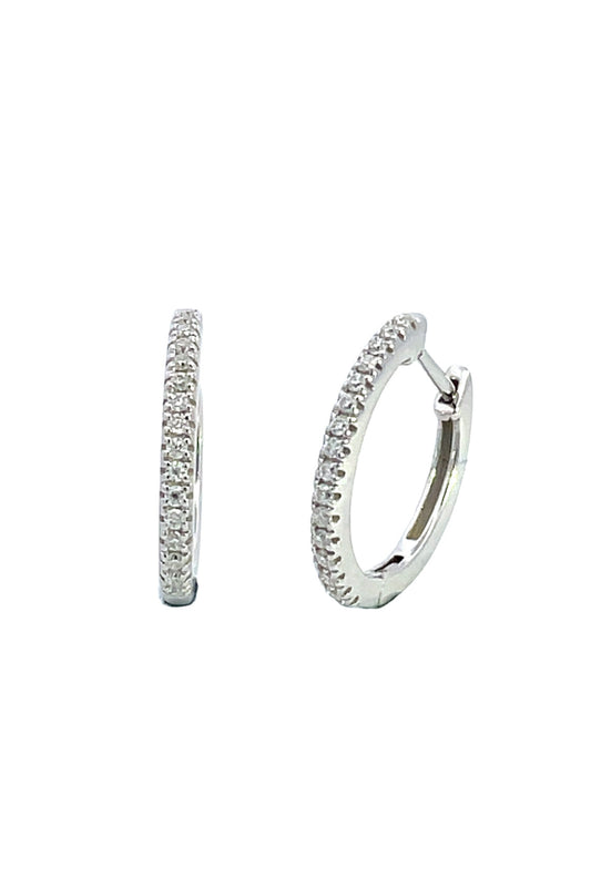 HOOPS 0.15TCW IN 9CT WHITE GOLD EARRINGS