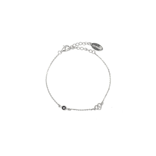 NATURAL SAPPHIRE AND TWO NATURAL DIAMOND SEPTEMBER BRACELET SILVER